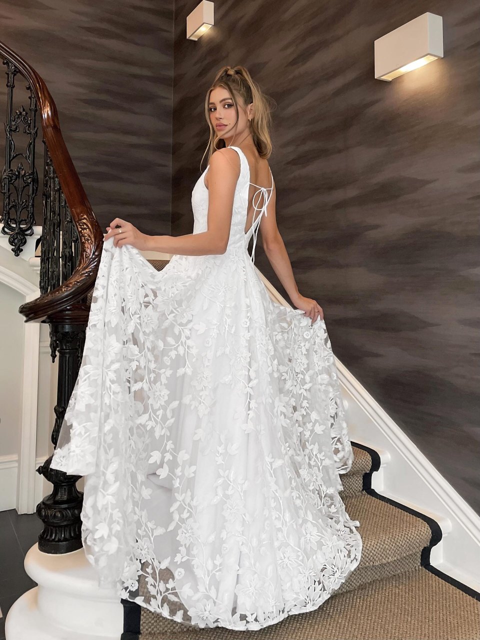 White Wedding Lace Jadore Dress JP140 Style CVSN