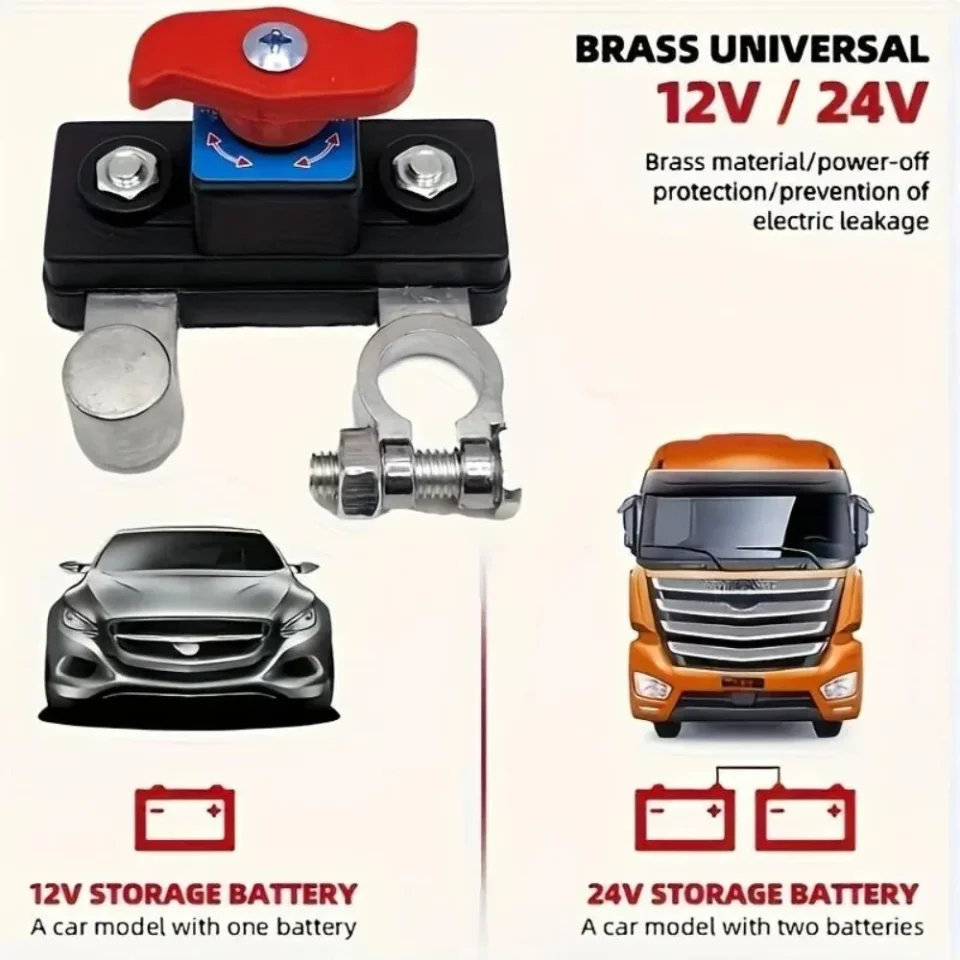 Heavy-Duty Car Battery Cut Off Switch 12V/24V – Master Power Control for All Vehicles