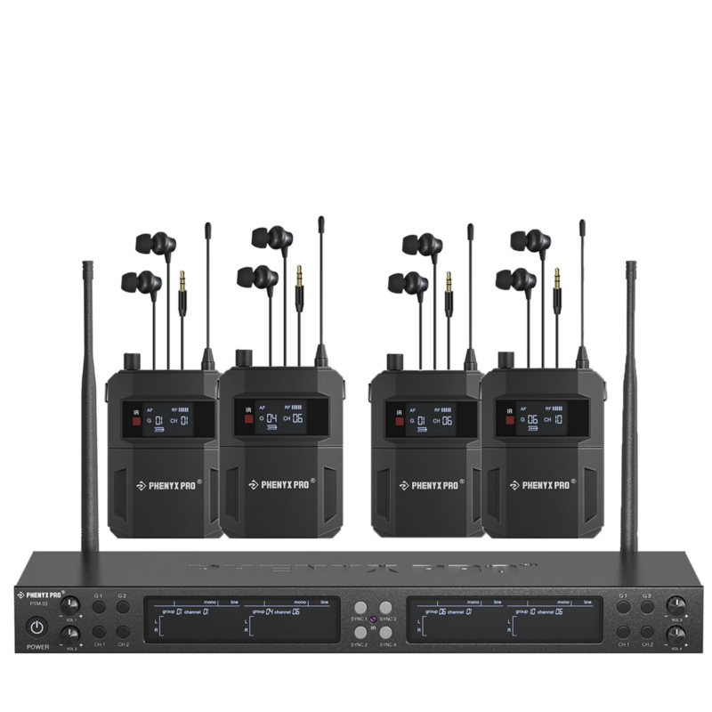 Phenyx Pro Quad-Channel 500mhz Mono Wireless In-Ear Monitor System